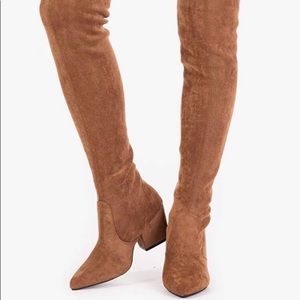 N.N.G Tan/Cognac/Camel Suede Over The Knee Boot